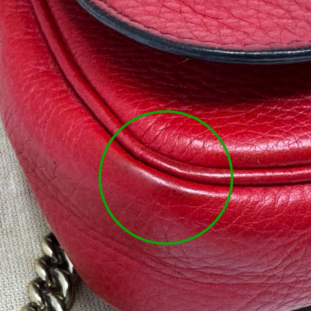 💯 Authentic Gucci Red Soho Small Crossbody Bag with Iconic GG Logo - Picture 10 of 10